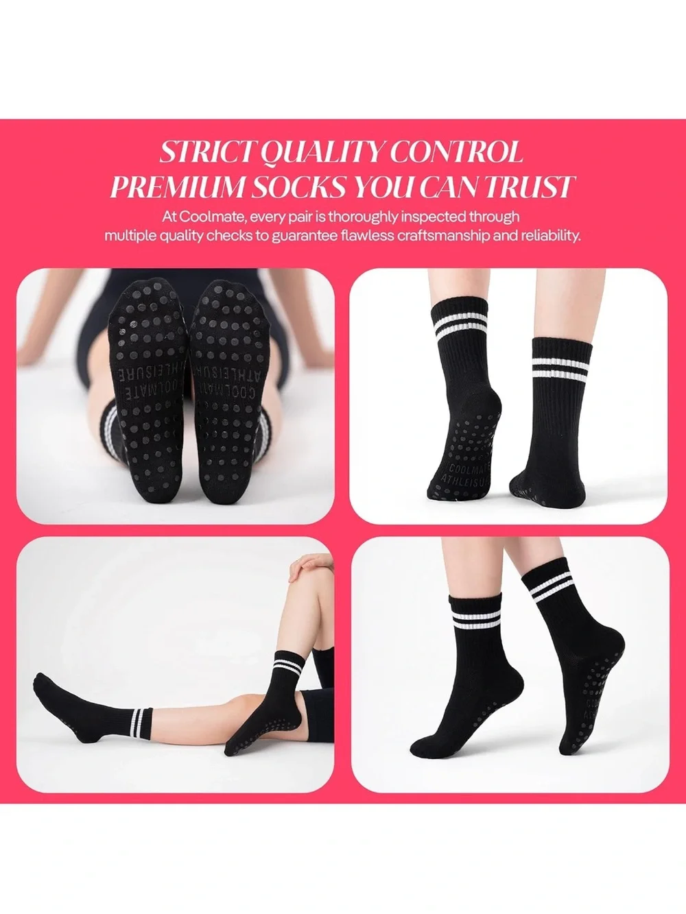 Coolmate's Athletic Crew Socks - Black